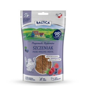 BALTICA PRZYSMAKI REGIONÓW Mięsne paski dla szczeniaków Indyk 90 g