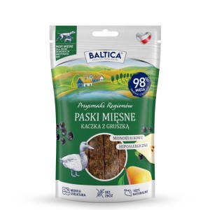 BALTICA PRZYSMAKI REGIONÓW Mięsne paski dla psów Kaczka z gruszką 90 g