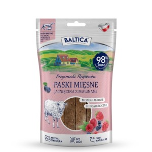 BALTICA PRZYSMAKI REGIONÓW Mięsne paski dla psów Jagnięcina z malinami 90 g