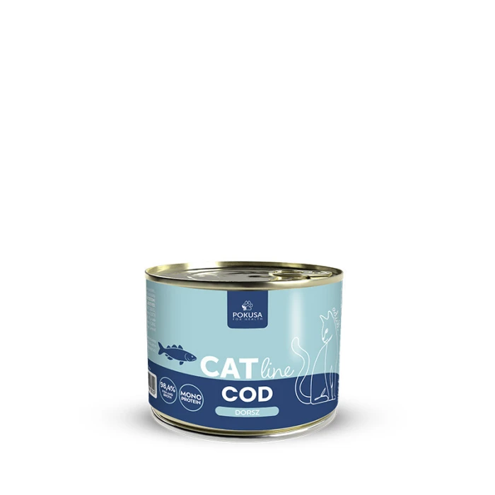 POKUSA  Karma mokra dla kotów dorosłych - dorsz - CatLine 200 g