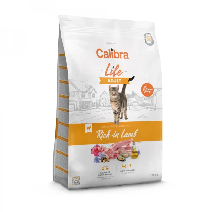 Calibra Cat Life Adult  Sucha karma dla kotów Lamb 1,5 kg