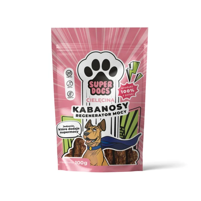 UNISZKI Kabanosy dla psa SUPERDOGS Regenerator Mocy  Cielęcina 100 g