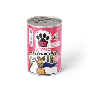 UNISZKI Karma mokra dla psa SUPERDOGS Strażnik Siły Wieprzowina z wołowiną 400 g