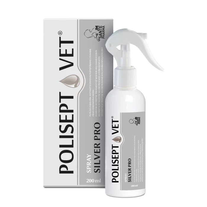 POLISEPT VET® SPRAY SILVER PRO – spray na rany dla psa i kota 200 ml