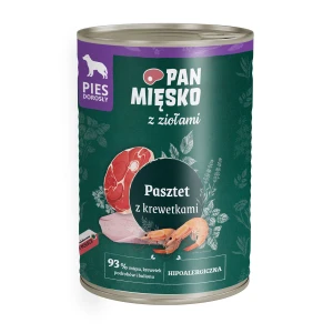 Promocja Pan Mięsko Karma mokra dla psa z Ziołami Pasztet z krewetkami 400 g 