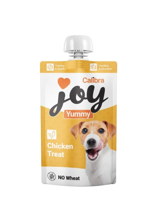 Calibra Joy Dog Yummy Mięsna pasta do lizania dla psów z kurczakiem, prebiotykami i witaminami 100 g