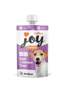 Calibra Joy  Mięsna pasta do lizania dla psów z kaczką, kurczakiem, prebiotykami i witaminami 100 g
