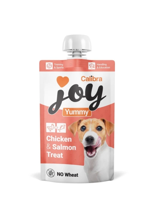 Calibra Joy Mięsna pasta do lizania dla psów z kurczakiem, łososiem, prebiotykami i witaminami 100 g
