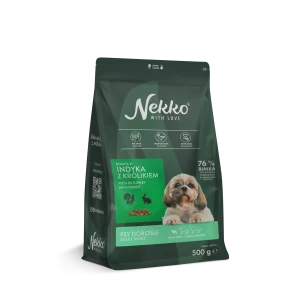 NEKKO karma sucha bezzbożowa psy dorosłe małe rasy bogata w indyka z królikiem 500g