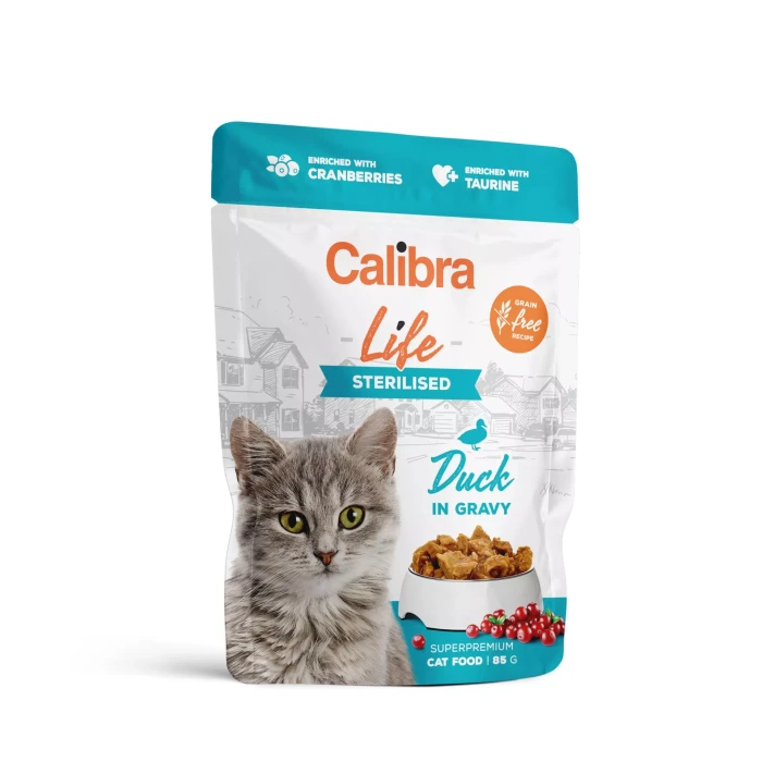 CALIBRA Mokra karma  dla kotów sterylizowanych z kaczką 85 g