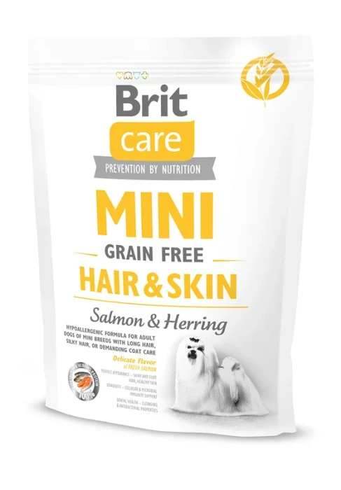Brit Care Mini Grain Free Dog Adult Hair & Skin Salmon & Herring 400 g