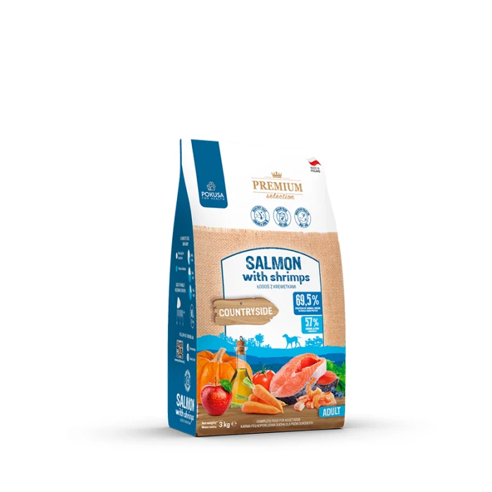 Pokusa Premium Karma sucha dla psa Łosoś krewetki 3 kg