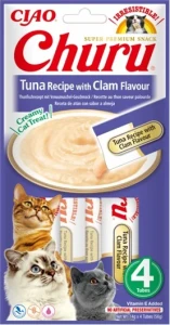 Promocja Inaba Cat Churu Kremowy przysmak dla kota o smaku tuńczyka  z małżami  4x15 g 