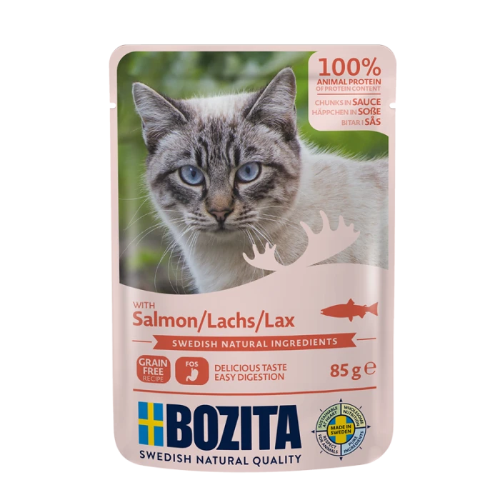 BOZITA Karma dla kota kawałki w galaretce z łososiem 85 g