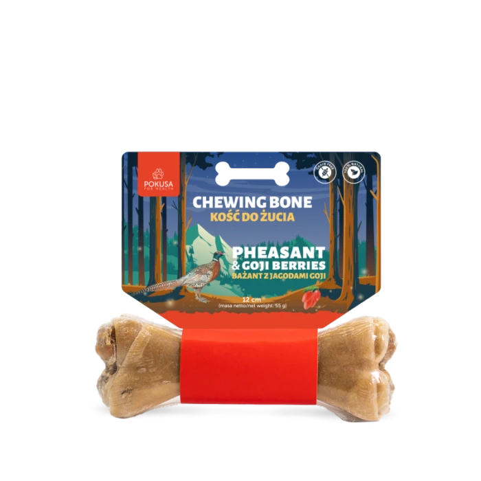 Pokusa Feel The Wild Kość do żucia dla psa bażant z jagodami goji 12 cm