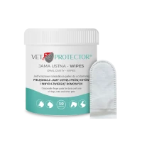VET PROTECTOR® JAMA USTNA – WIPES nakładki na palec do higieny jamy ustnej dla psa, kota i innych zwierząt domowych 50 sztuk _2