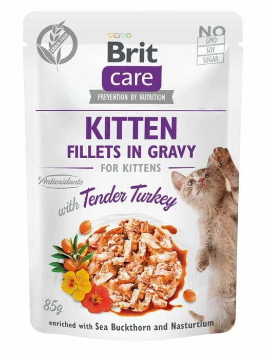 Brit Care Karma mokra dla kociąt z indykiem rokitnikiem i nasturcją 85 g