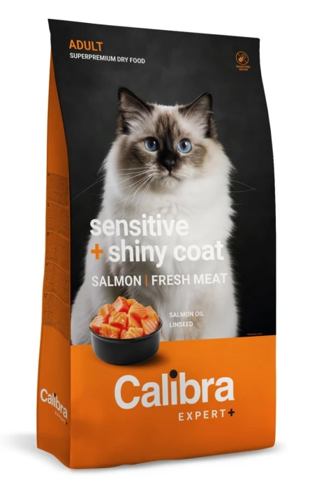 Calibra Karma sucha dla kota Cat EXPERT+ Adult Sensitive & Shiny Coat 1,5kg
