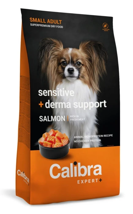 Calibra karma sucha Dog EXPERT+Adult Small Sensitive & Derma Support 1,5kg