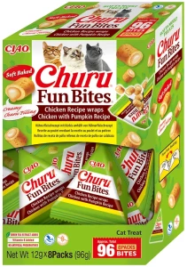 Promocja Inaba Cat Churu Fun Bites Przysmaki dla kota Chicken Recipe wraps Chicken with Pumpkin Recipe 8x12 g