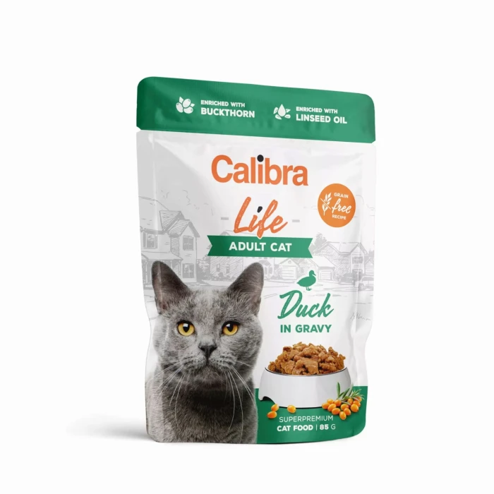 CALIBRA Mokra karma dla kotów sterylizowanych kaczka  w galarecie 85 g