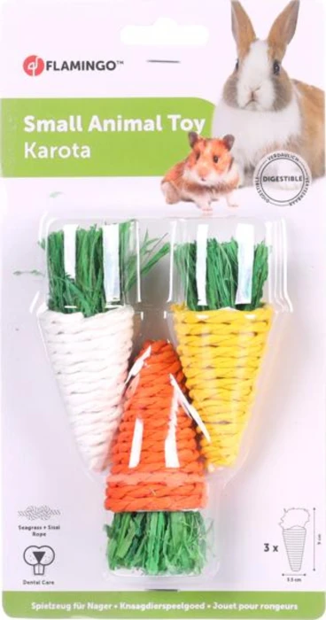 Flamingo Zabawka dla małego zwierzaka Karota Marchewka 3 sztuki