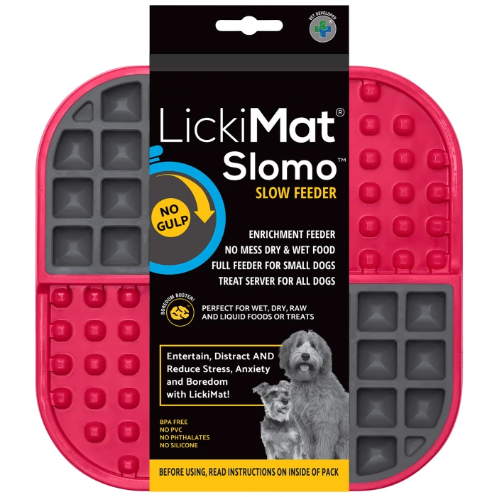 LickiMat Mata do lizania dla psa Slomo  czerwona