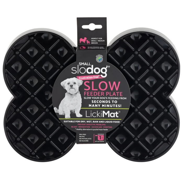 LickiMat Mata do lizania dla psa Small Slodog czarna