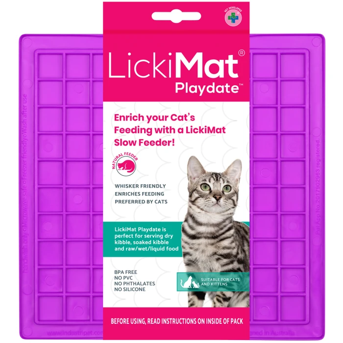 LickiMat Mata do lizania dla kota Playdate Classic fioletowa