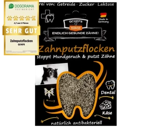QCHEFS Dental Flakes – płatki dentystyczne dla psa na zęby i świeży oddech 90 g