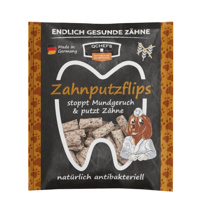 QCHEFS Dental Flips – chrupiące przysmaki dentystyczne dla psa 35 g