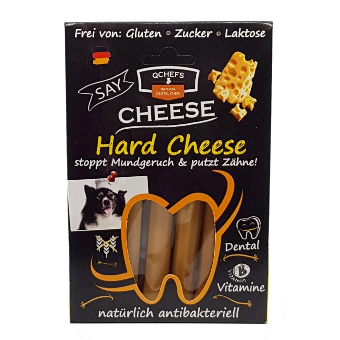 QCHEFS Hard Cheese – twardy gryzak dentystyczny dla psa 100 g