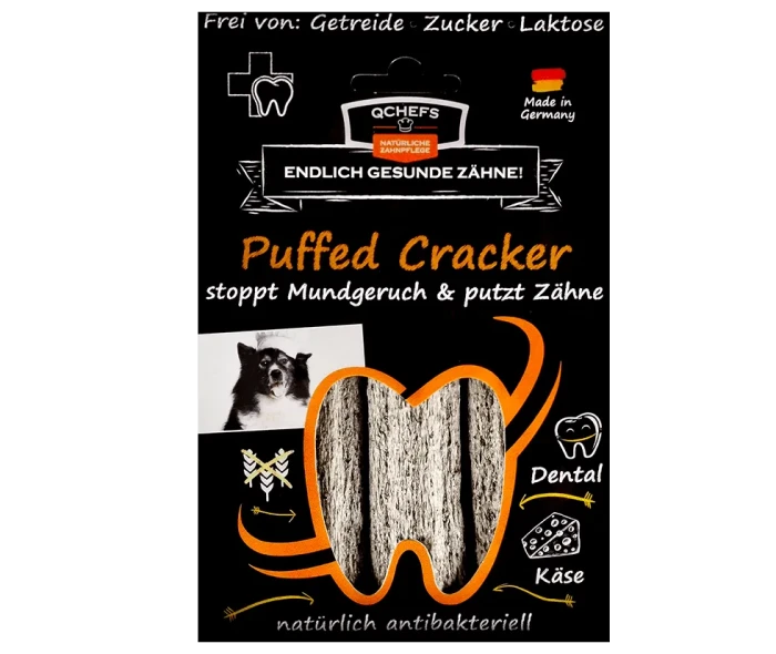 QCHEFS Puffed Cracker – chrupiące gryzaki dentystyczne dla psa 75 g