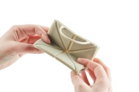 Hunter Składana silikonowa miska podróżna  List beżowa_2