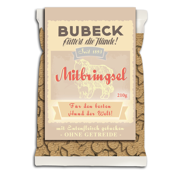 Bubeck Ciasteczka dla psa z kaczką Mitbringsel 210 g